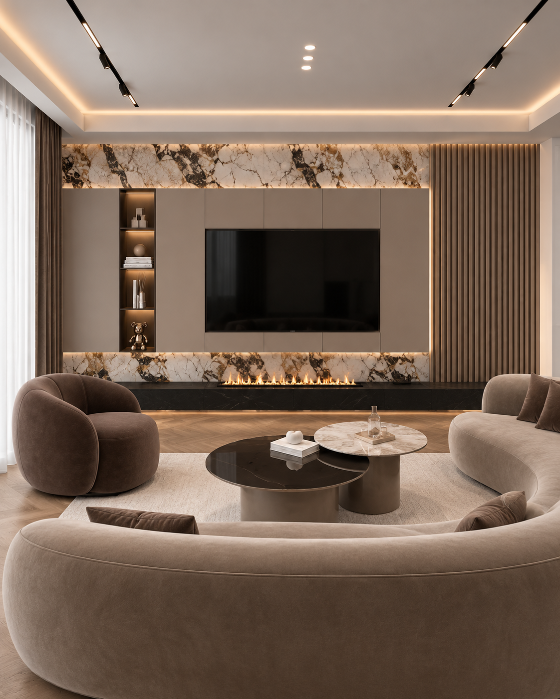 Apartment Interior 75 m² — Dark Warm Modern Gallery